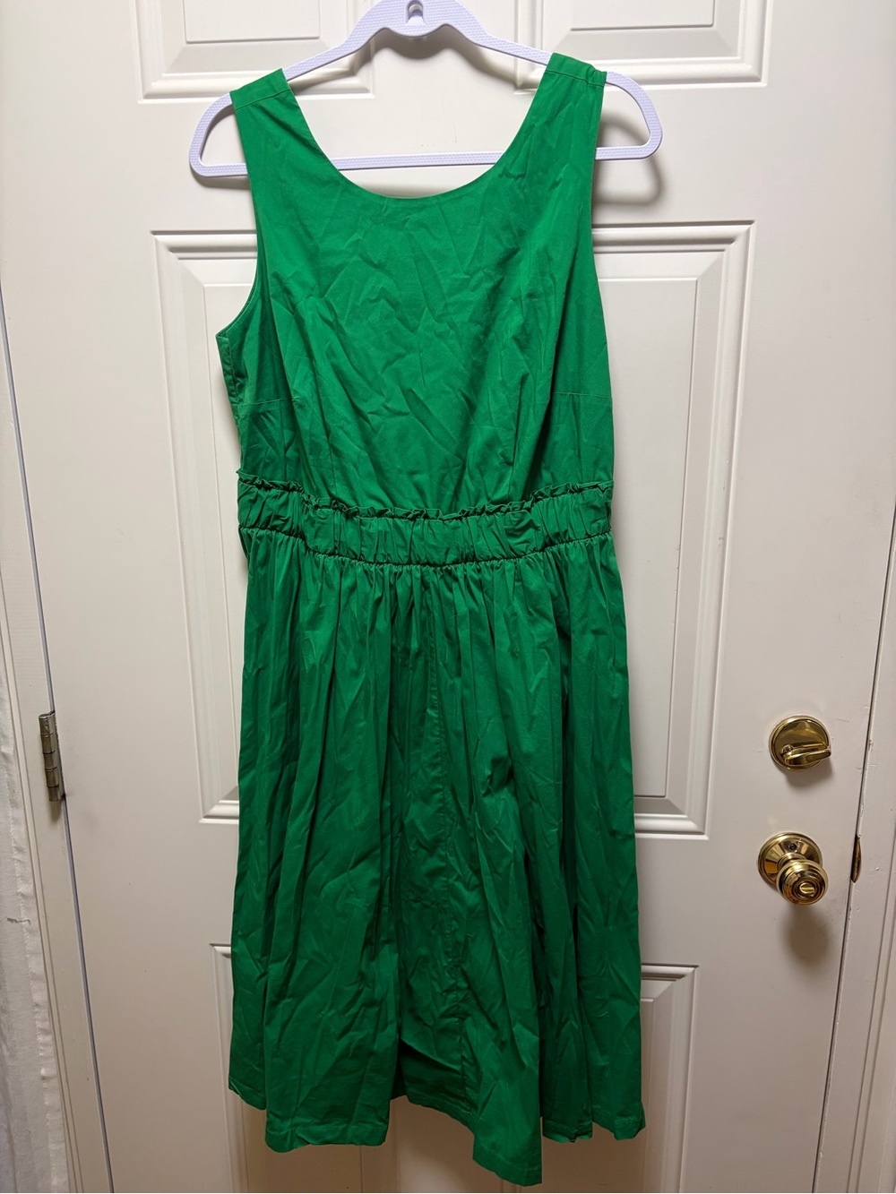 Eloquii Kelly green Midi cut out back, tie back sleeveless dress 14